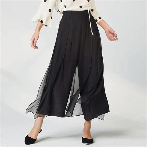 ladies double layer check pants